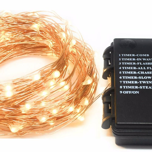 100 LED Fairy Lights Warm White String -  USB Copper Cable 10M MSC UK