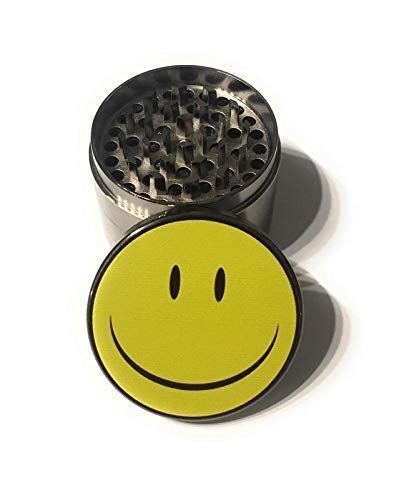Premium Aluminium Herb Grinder with Sifter and Magnetic Top for Spice, Smile