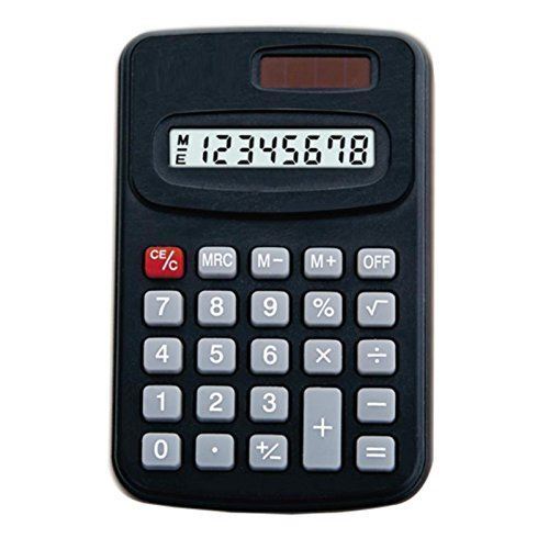 MSC Mini Battery/Solar 8-Digit Pocket Calculator Ideal Stationery for School/Off