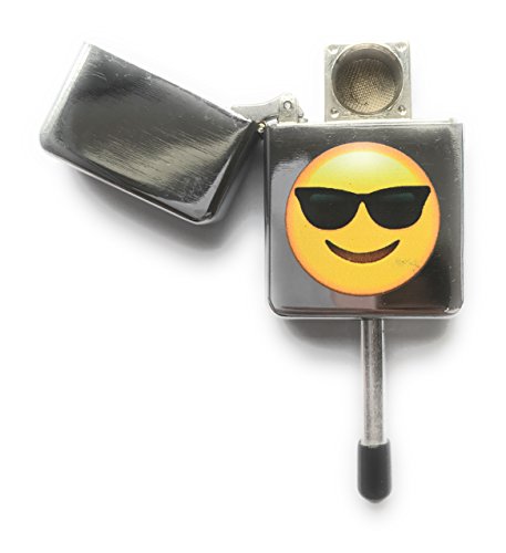 MSC - Emoji Smoking Pipe, Discreet Stealth Cool face Tobacco Smoking Pipe + 5 Steel Pipe Screens (1 Pack) Cool