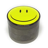MSC - Smiley Emoji Face Premium Aluminium Herbal Grinder with Sifter and Magnetic Top for Spice, Dry Herbs and Tobacco - Quality Built 2.15 Inch / 55mm Grinder 1pcSMileGrind