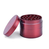 MSC - Premium Aluminium Herbal Grinder with Sifter and Magnetic Top for Spice, Dry Herbs and Tobacco - Quality Built 2.15 Inch / 55mm Grinder Red1pc