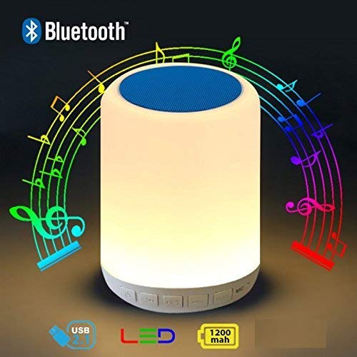 MSC Smart LED Night Light 5w Speaker Lamp Bluetooth, Touch Control Sensitive Sensor, Bedside Table Reading Lamp with 7 Colors, Childrens Night Light, Smart LED Camping Light (Blue * Pack of 1)